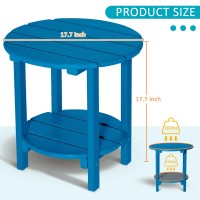 Loeniy 2 Tier Outdoor Side Table Hdpe Adirondack Table Patio Side Table Weather Resistant End Table Small Outdoor Table Navy B