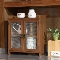 Collective Home 2 Tiered Storage Cabinet Countertop Cabinet Wood Organizer For Kitchen Living Room Bedroom Bathroom Office W