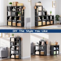 Mavivegue Book Shelf 12 Cube Storage Organizer Diy Bookcase Metal Bookshelf Tall Book Case For Bedroom Living Room Office Cl