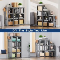 Mavivegue Book Shelf 9 Cube Storage Organizer Diy Bookcase Metal Cube Bookshelf Tall Book Case For Bedroom Living Room Off