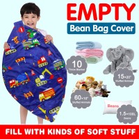 Lukeight Stuffed Animal Storage Bean Bag Chair Cover For Kids Zipper Beanbag Chair Cover For Organizing Toddler And Kids Rooms