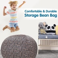 Lukeight Stuffed Animal Storage Bean Bag Chair Cover For Kids Zipper Beanbag Chair Cover For Organizing Toddler And Kids Rooms