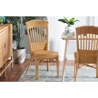 Baxton Studio Barito Modern Bohemian Natural Brown Rattan Dining Chair