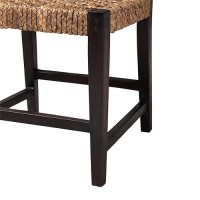 Baxton Studio Alise Dark Brown Mahogany Wood And Banana Fiber Dining Chair