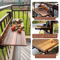 Balcony Bar Table For Railings,80*26Cm/31.4*10.2In,Outdoor Bar Table,Folding Side Table,Small Folding Space Saving Serving Desk,Wall-Mounted Side Tables For Patio,For Patio,Garden,Porch ( Color : Wood
