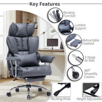 Efomao Executive Office Chair For Heavy People Big And Tall Office Chair High Back Office Chair With Foot Rest Height Adjusta