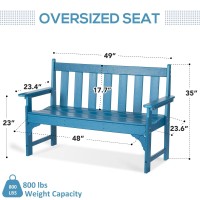 Nalone Outdoor Bench Hdpe All Weather Patio Bench Load Up To 800 Lbs 2Person Garden Bench Rotproof Fade Proof For Patio Por