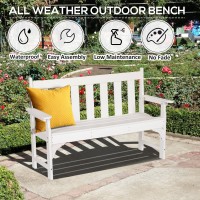 Nalone Outdoor Bench Hdpe All Weather Patio Bench Load Up To 800 Lbs 2Person Garden Bench Rotproof Fade Proof For Patio Por