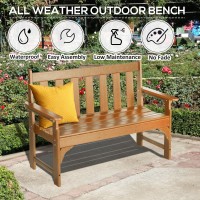 Nalone Outdoor Bench Hdpe All Weather Patio Bench Load Up To 800 Lbs 2Person Garden Bench Rotproof Fade Proof For Patio Por