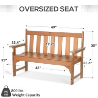 Nalone Outdoor Bench Hdpe All Weather Patio Bench Load Up To 800 Lbs 2Person Garden Bench Rotproof Fade Proof For Patio Por