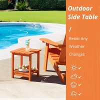 Lue Bona Adirondack Outdoor Side Table 2Tier Orange Hdps Patio End Table Weather Resistant Morden Side Table For Patio Pool