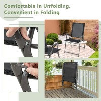 Giantex Patio Folding Chairs Set Of 4 Outdoor Lawn Chairs With Rustproof Metal Frame Portable Dining Chairs For Porch Deck G