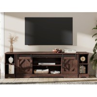 Wampat Modern Farmhouse Tv Stand For Up To 85 Tvs Wood Entertainment Center With Open Storage For Living Room Rustic Brown