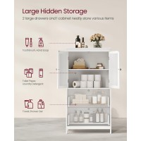 Vasagle Bathroom Floor Storage Cabinet Bathroom Storage Unit Freestanding Cabinet With 2 Drawers And 2 Doors Adjustable Shelf