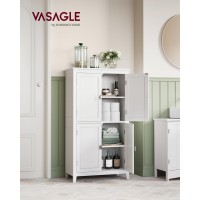 Vasagle Bathroom Floor Storage Cabinet, Bathroom Storage Unit, Freestanding Cabinet With 4 Doors, Adjustable Shelves, 11.8 X 23.6 X 43.3 Inches, White Ubbc552P31