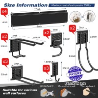 Sttoraboks Garage Tool Storage Rack Heavy Duty Garage Storage Organizer Rack System Wall Mounted Tool With 12 Double Hooks 4 R