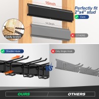 Sttoraboks Garage Tool Storage Rack Heavy Duty Garage Storage Organizer Rack System Wall Mounted Tool With 12 Double Hooks 4 R