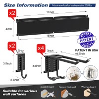 Sttoraboks Garage Tool Storage Rack Heavy Duty Garage Storage Organizer Rack System Wall Mounted Tool With 6 Double Hooks 2 Ra