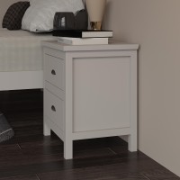 Yes4wood Versatile gray 2-Drawers Nightstand, Bedside Table, End Table for Living Room Bedroom Assembled with Sturdy Solid Wood(D0102H74BIP)