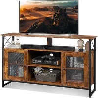 Wlive Tv Stand 55 Inch Tv,Tall Entertainment Center With Storage, Farmhouse Industrial Tv Console For Bedroom Living Room,Rustic Brown