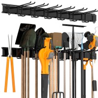 Sttoraboks Garage Tool Storage Rack Heavy Duty Garage Storage Organizer Rack System Wall Mounted Tool With 8 Double Hooks 3 Ra