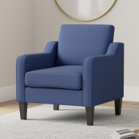 Vingli Modern Accent Chairs Set Of 2 Comfy Blue Armchair For Bedroom Living Room Upholstered Sofa Chair Reading Chair For Small