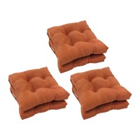 Blazing Needles 16-Inch Square Tufted Microsuede Chair Cushion, 16 X 16, Spice 6 Count