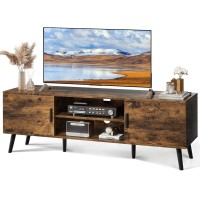 Superjare Tv Stand For 55 Inch Tv Entertainment Center With Adjustable Shelf 2 Cabinets Tv Console Table Media Console Soli