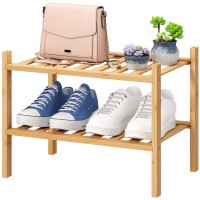 Viewcare Small Shoe Rack 2Tier Shoe Rack For Entryway Bamboo Wood Shoe Rack For Closet Hallway Long 172In Beautiful F