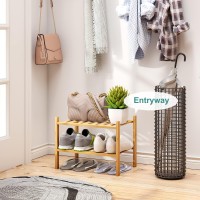 Viewcare Small Shoe Rack 2Tier Shoe Rack For Entryway Bamboo Wood Shoe Rack For Closet Hallway Long 172In Beautiful F