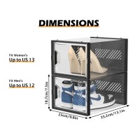 Simpdiy Shoe Storage 12 Pack Xlarge Shoe Organizer For Closet Shoe Boxes Clear Plastic Stackable Shoe Storage Boxes For Size