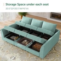 Honbay Modular Sectional Sleeper Sofa Bed U Shaped Modular Sofa With Storage Seats Sleeper Sectional Sofa Modular Couch Aqua Bl