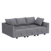 Honbay Modular Sectional Sleeper Sofa With Storage Ushape Modular Sectional Sofa With Ottomans Sleeper Sectional Couch For Livi