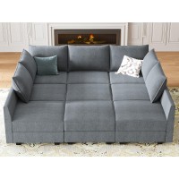 Honbay Modular Sectional Sleeper Sofa With Storage Reversible Modular Sofa Couch Oversized Sleeper Sectional Sofa Modular Couch