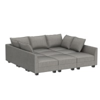 Honbay Modular Sectional Sofa With Storage Sleeper Sectional Sofa Modular Sectional Couch For Living Room Grey