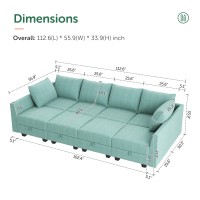 Honbay Convertible Sleeper Sectional Sofa Modular Couch With Storage Seat Reversible Sectional Sleeper Couch With Modular Sectio