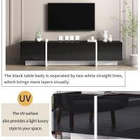 Merax Contemporary Rectangle Design Tv Stand For Television Up To 80 Unique Style Console Table Modern Storage Cabinet With