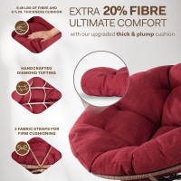 Bme 40 Ergonomic Wicker Papasan Chair With Soft Thick Density Fabric Cushion High Capacity Steel Frame 360 Degree Swivel For