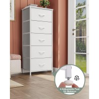 Crestlive Products Tall Dresser Vertical Storage Tower Sturdy Steel Frame Wood Top Easy Pull Fabric Bins Organizer Unit Fo