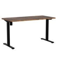 FLEXISPOT Adjustable Desk, Electric Standing Desk Sit Stand Desk Whole-Piece Desk Board for Home Office (EC1 Classic 55x28, Black Frame+Rustic)