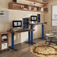 FLEXISPOT Adjustable Desk, Electric Standing Desk Sit Stand Desk Whole-Piece Desk Board for Home Office (EC1 Classic 48x24, Black Frame+Rustic)