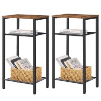 Hoctieon 2Set 3 Tier End Table Telephone Table Set Of 2 Tall Side Table With Storage Set Of 2 Small Nightstand For Small Spa