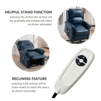 Lehboson Lift Chair Recliners, Electric Power Recliner Chair Sofa For Elderly,Faux Leather,Usb Ports,3 Positions And Side Pocket,(Navy Blue