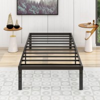 Alazyhome Twin Xl Size Bed Frame 14 Inch Metal Platform Bed Frame Heavy Duty Steel Slats Support No Box Spring Needed Noisefree