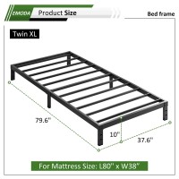 Emoda 10 Inch Twin Xl Bed Frames No Box Spring Needed Heavy Duty Xl Twin Metal Platform Bed Frame Noise Free Easy Assembly B