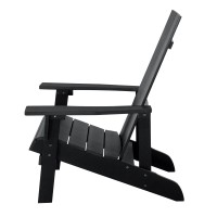Key West Outdoor Plastic Wood Adirondack Chair, Patio Chair For Deck, Backyards, Lawns, Poolside, And Beaches, Weather Resistant, And Waterproof, Black(D0102H73Unp)