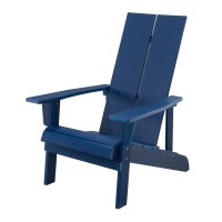 Key West Outdoor Plastic Wood Adirondack Chair, Patio Chair For Deck, Backyards, Lawns, Poolside, And Beaches, Weather Resistant, And Waterproof, Blue(D0102H73Uut)