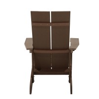Key West Outdoor Plastic Wood Adirondack Chair, Patio Chair For Deck, Backyards, Lawns, Poolside, And Beaches, Weather Resistant, And Waterproof, Brown(D0102H73U86)