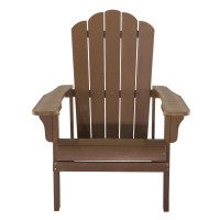 Key West Outdoor Plastic Wood Adirondack Chair, Patio Chair For Deck, Backyards, Lawns, Poolside, And Beaches, Weather Resistant, Brown(D0102H57Xyt)