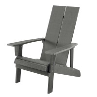 Key West Outdoor Plastic Wood Adirondack Chair, Patio Chair For Deck, Backyards, Lawns, Poolside, And Beaches, Weather Resistant, And Waterproof, Grey(D0102H73Fhp)